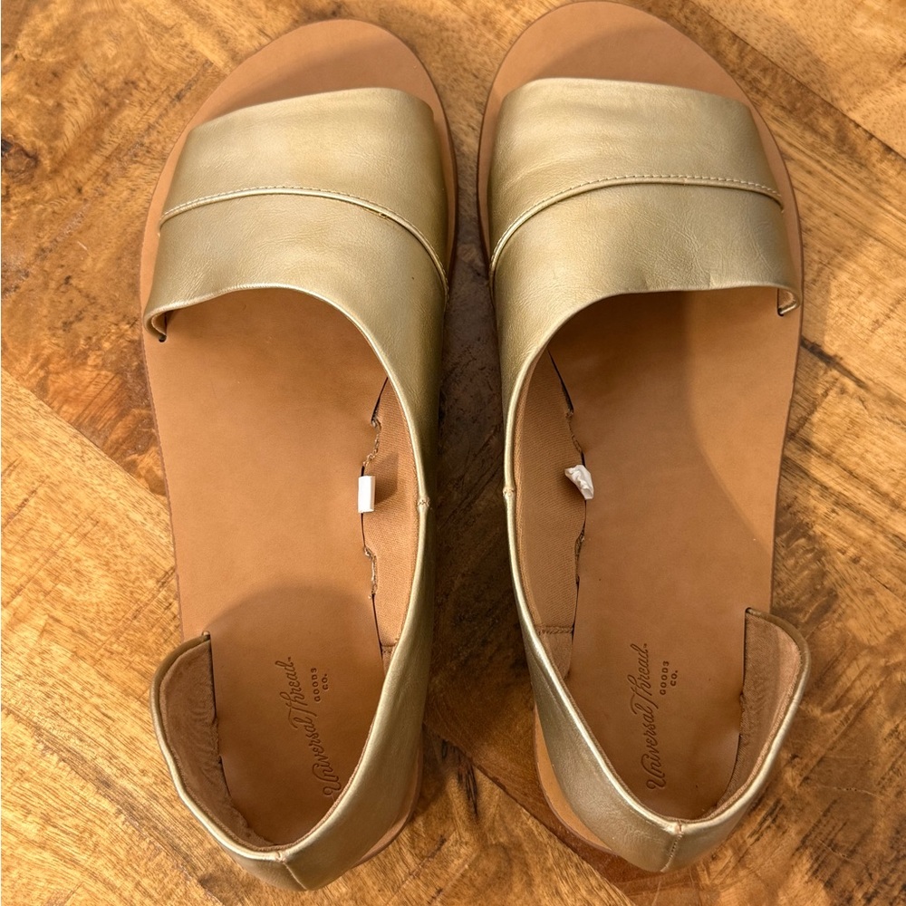 Universal Thread Gold Open-Toe Sandals - Picture 3 of 5